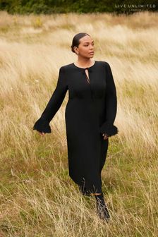 Черное платье с перьями Live Unlimited (Q74553) | €84