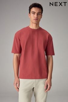 Red Relaxed Fit Heavyweight T-Shirt (Q74595) | OMR6