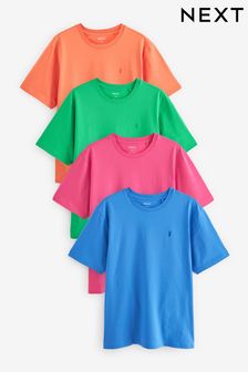 Синий/зеленый/розовый/оранжевый - Обычный крой - Набор из 4 футболок (Q74609) | €38