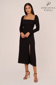 Adrianna Papell zwarte jurk van dunne crêpe (Q74623) | €167