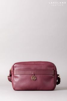 Fioletowa skórzana torebka na długim pasku Lakeland Leather Cartmel o pudełkowym kroju (Q74762) | 380 zł