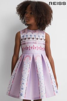 Reiss Lilac Lana Senior Scuba Floral Print Dress (Q74786) | €87