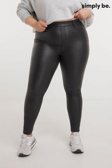 Simply Be Coated Amber Skinny Black Jeggings (Q74833) | $43