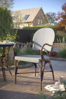 Laura Ashley Navy Riviera French Bistro Garden Dining Chair (Q74875) | €372