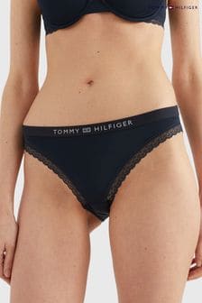 Tommy Hilfiger Blue Tonal Logo Lace Bikini Briefs (Q74891) | $45