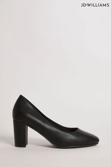 JD Williams Black Soft Super Comfort Flexible Court Shoes In Wide Fit (Q74955) | €34
