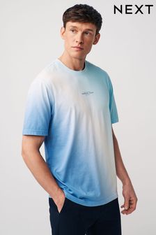 Blue Diagonal Dip Dye T-Shirt (Q75059) | KRW38,800