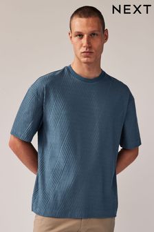 Blau - Strukturiertes T-Shirt (Q75066) | 31 €