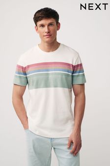 Ecru/Pastellfarben - T-Shirt in Blockfarben (Q75072) | 33 €