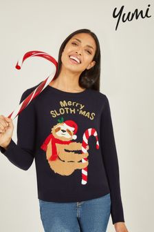 Yumi Blue Sloth Christmas Jumper (Q75117) | €72