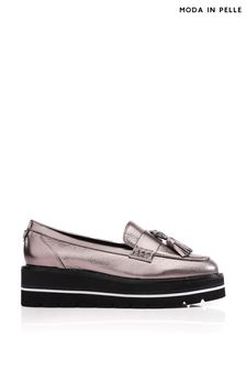 Moda in Pelle Faeye Chunky Eva Wedge Slip on Black Loafers (Q75250) | €63
