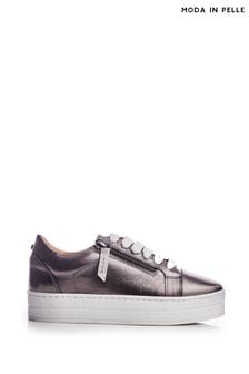 Moda In Pelle Abbiy Chunky Slab Sole Side Zip Lace Up Trainers (Q75308) | 589 QAR