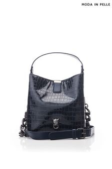Moda in Pelle Adriana Polished Croc Bucket Bag (Q75319) | 341 QAR