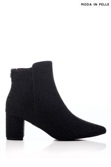 Moda in Pelle Xiomara Block Heel Pointed Ankle Boots (Q75374) | SGD 211