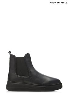 Črna - Moda In Pelle Benna Flatform Wedge Chelsea Ankle Boots (Q75387) | €147