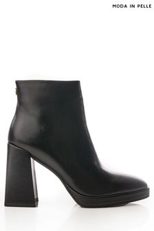 Moda in Pelle Marrienne Square Toe Platform Black Boots (Q75407) | €68