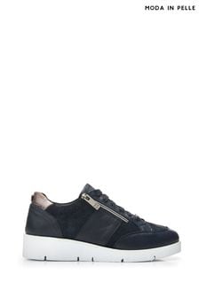 Moda in Pelle Blue Ambienne Wedge Trainers With Side Zip (Q75419) | €172