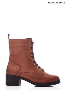Moda in Pelle Calia Lace-Up Leather Ankle Boots (Q75454) | AED826