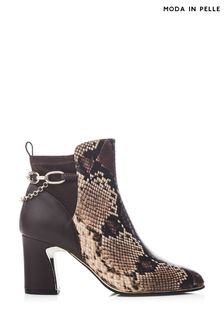 Brown - Moda In Pelle Klarisa Swoosh Heel Smart Ankle Boots (Q75468) | kr2 550