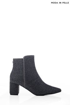Grey - Moda In Pelle Xiomara Block Heel Pointed Ankle Boots (Q75472) | kr2 000