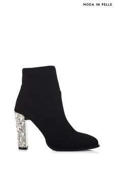 Moda in Pelle Zamina Glitz Heel Ankle Sock Black Boots (Q75483) | €88