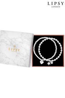 Lipsy Jewellery Tone Polished Ball Charm Bracelets 2 Pack