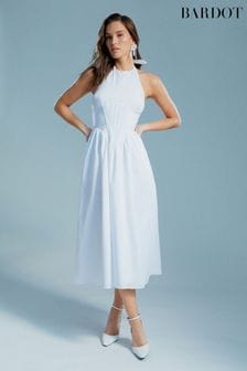 Bardot White Kylen Poplin Midi Dress (Q75671) | OMR72