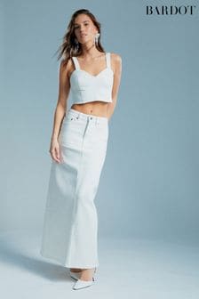 Bardot White Evianna Denim Maxi Skirt (Q75690) | €161