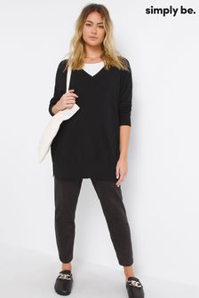 Simply Be Slouchy V-neck Tunic Jumper (Q75752) | 18 €