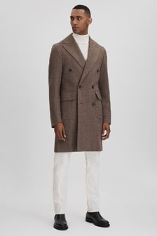 Oscar Jacobson Slim Fit Wool Double Breasted Coat (Q75827) | ‏4,018 ‏₪