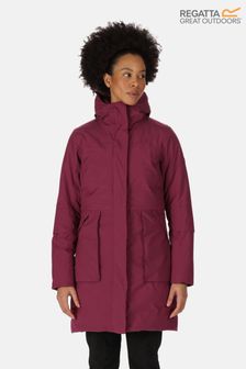 Regatta Womens Purple Yewbank Ii Longline Waterproof Padded Jacket (Q76072) | €74