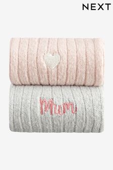 Cream/Рожевий день матері - Шкарпетки на щиколотці з ребрами 2 в упаковці (Q76193) | 404 ₴
