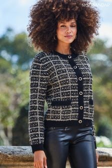 Sosandar Black Fleck Premium Chic Cardigan (Q76390) | €86