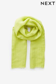 Lime Green Linen Lightweight Scarf (Q76486) | KRW48,500