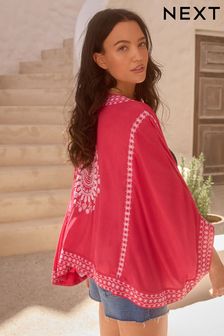 Pink Embroidered Kimono (Q76515) | LEI 304