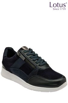 Lotus Blue Leather Casual Zip-Up Trainers (Q76578) | €100