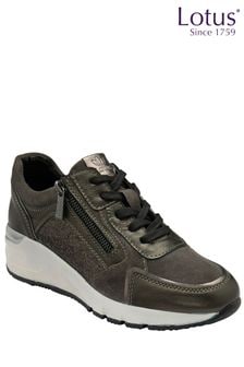 Серый - Повседневные кожаные кроссовки на молнии Lotus (Q76609) | €99