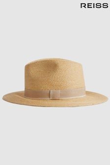 Reiss Natural Gracie Raffia Short Brim Sun Hat (Q76628) | OMR59