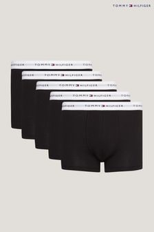 Tommy Hilfiger Signature Cotton Essential Black Trunks 5 Pack (Q76768) | 383 SAR