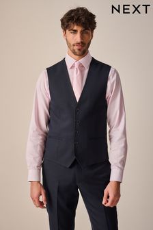 Navy Textured Suit: Waistcoat (Q76890) | $62