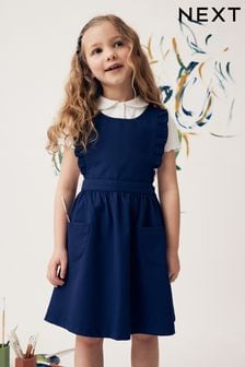 Bright Blue Ruffle Detail Pinafore School Dress (3-14yrs) (Q76912) | $19 - $24