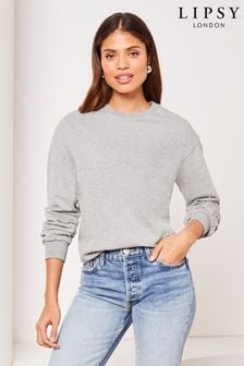 Grey - Lipsy Round Neck Sweatshirt (Q76929) | kr570