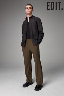 Green EDIT Relaxed Twill Trousers (Q77003) | SGD 60