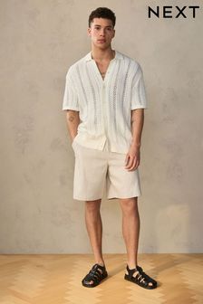 Neutral EDIT Linen Rich Shorts (Q77005) | $70