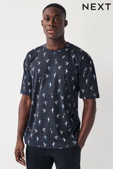 Navy Hummingbird Print T-Shirt (Q77010) | €28