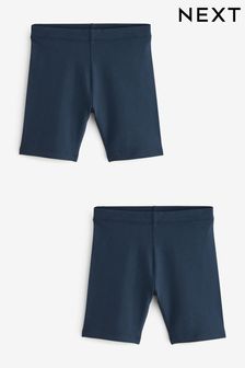 Navy Blue Longer Length 2 Pack Cotton Rich Stretch Cycle Shorts (3-16yrs) (Q77055) | 30 zł - 60 zł