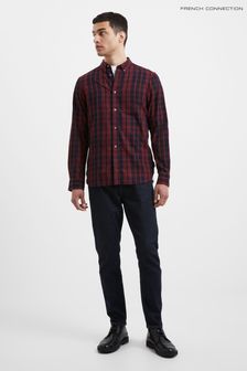 French Connection Bordeaux Mid Check Long Sleeve Shirt (Q77059) | $77