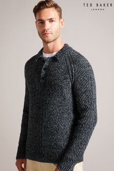 Ted Baker Blue Twisted Engineered Ribbed Jumper (Q77146) | $253