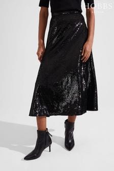 Hobbs Black Sequin Greta Skirt (Q77156) | 688 QAR