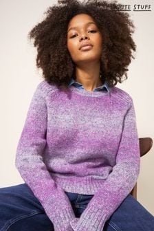 Fioletowy sweter White Stuff z barwieniem Space Dye (Q77294) | 205 zł